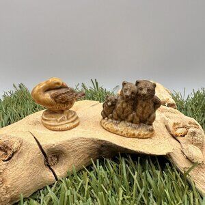 Vintage Wade Whimsies Nursey Rhyme Three Bears & Goosey Gander Figurines.